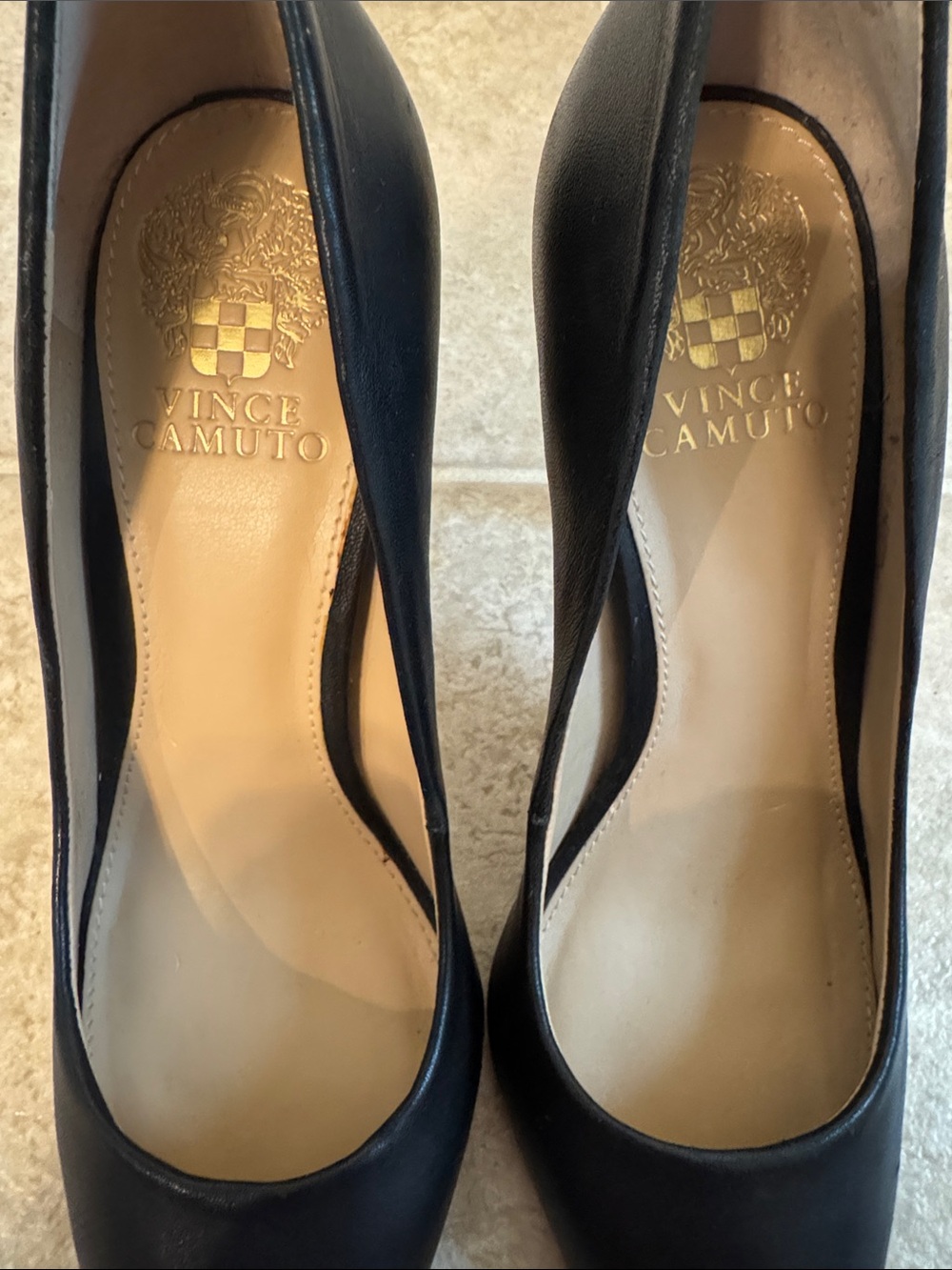 Vince Camuto Black Pointed-Toe Leather Pumps - Picture 5 of 5